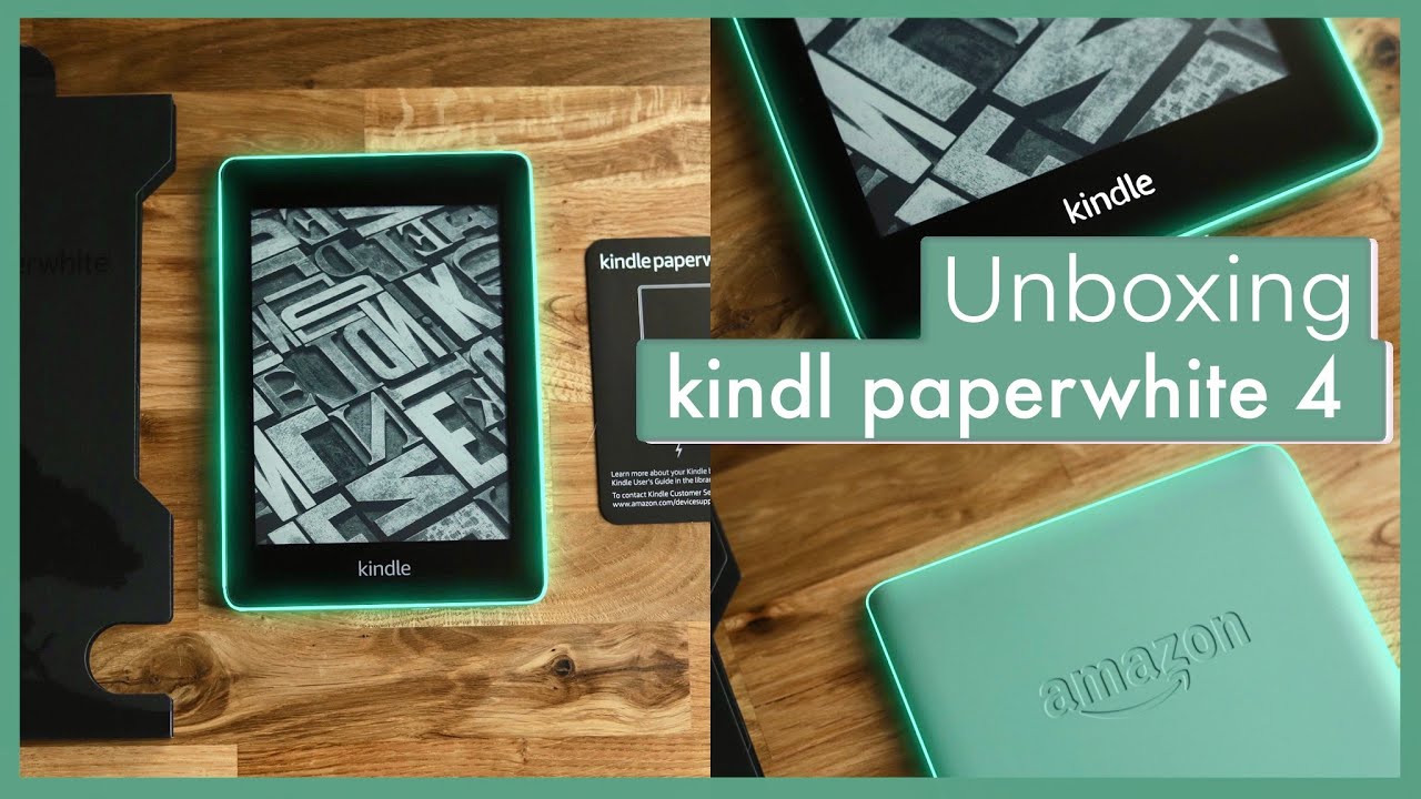 Kindle paperwhite 2018, first activation, sage color, Unboxing