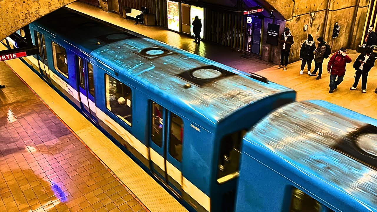 [Montreal metro] Ride from Université-de-Montréal to Pie-IX including outside views 🔵🟠🟢