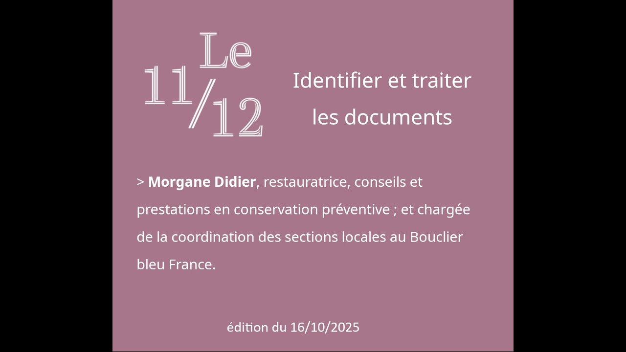 Le 11/12 d'octobre 2025 : identifier et traiter les documents infectés en bibliothèque