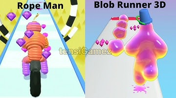 ✅ Blob Runner 3D  🆚 Rope Man Walkthrough Videos Gameplay iOS,Android All Level Game #TensiGamez