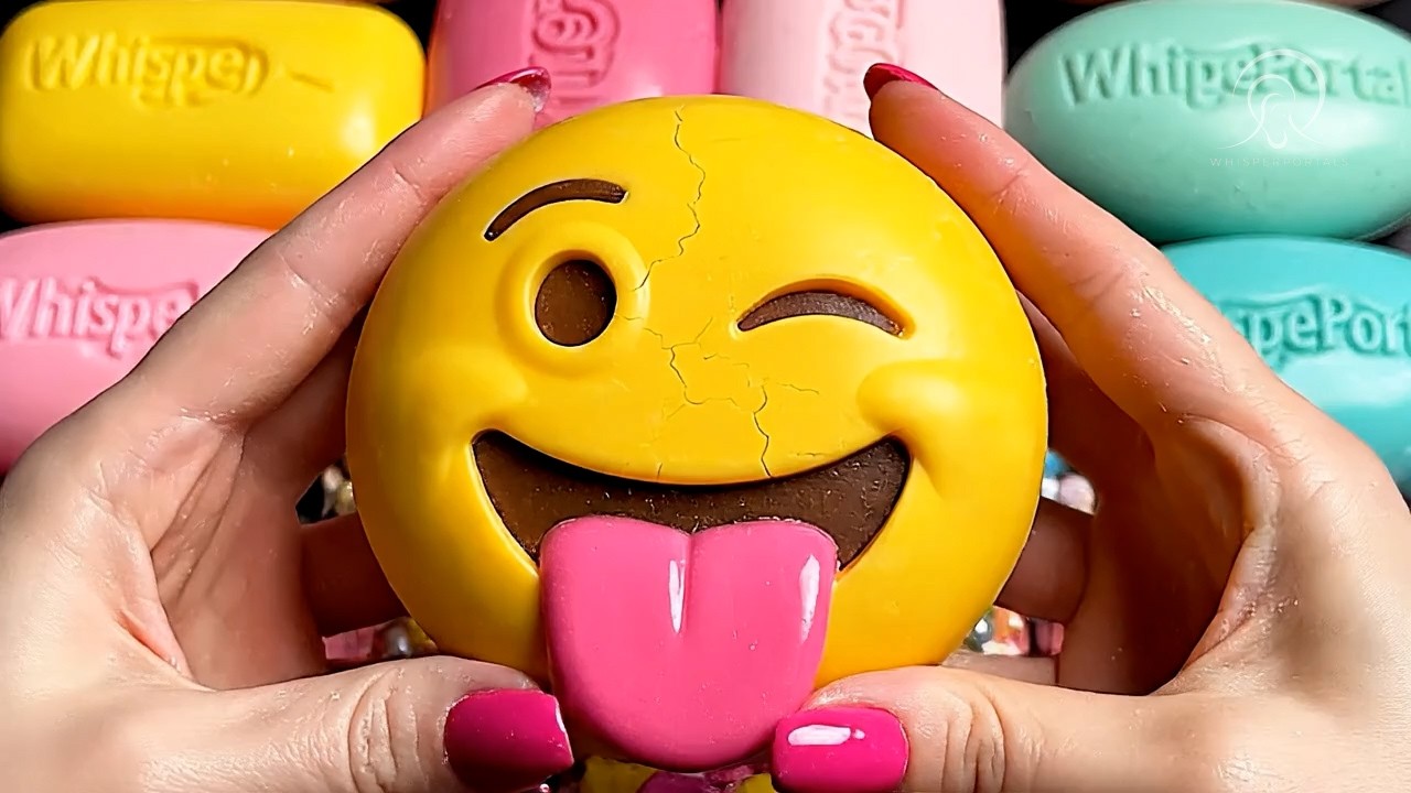 🤯 [ASMR] Emoji Soap Faces – Crunchy Press, Scrub Textures & No Talking Sleep