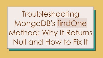 Troubleshooting MongoDB