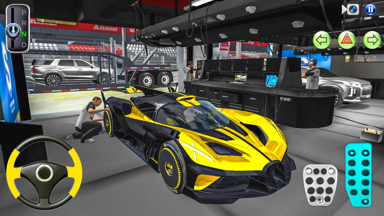 Crashed Bugatti Racing Car Transporter Truck to Racing Track - 3D Driving Class Android Game - 2025