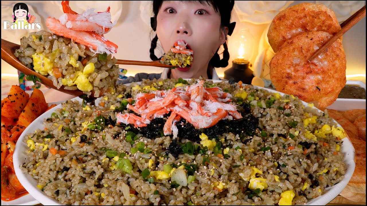 Mukbang:)🦀Crab fried rice & Crab pancake Mukbang ☆ Big Bites :: ASMR :: Eatingshow ☆
