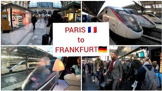 Paris to Frankfurt with TGV Duplex high speed train, First class 4K