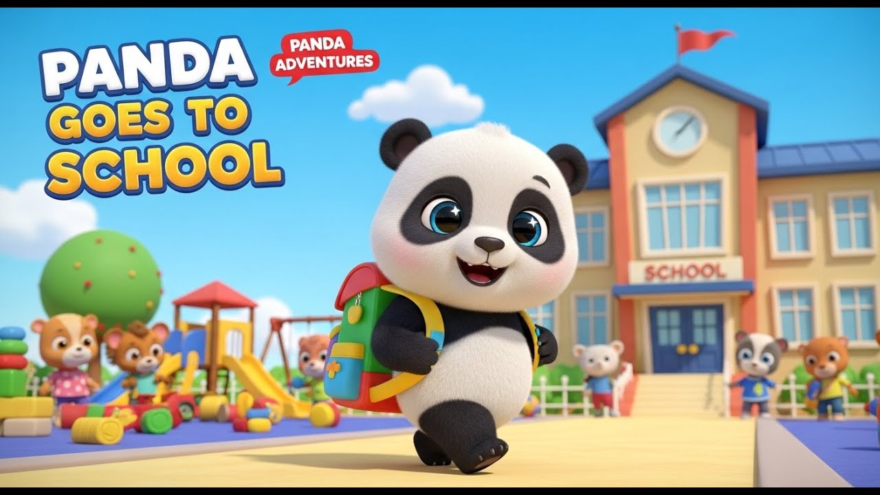 Panda Goes to School Adventure 🐼🎶 | Preschool Learning Song - YouTube