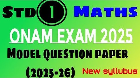 Class 1 ONAM EXAM Question paper Maths|class1 maths onam exam question paper| Model question paper 