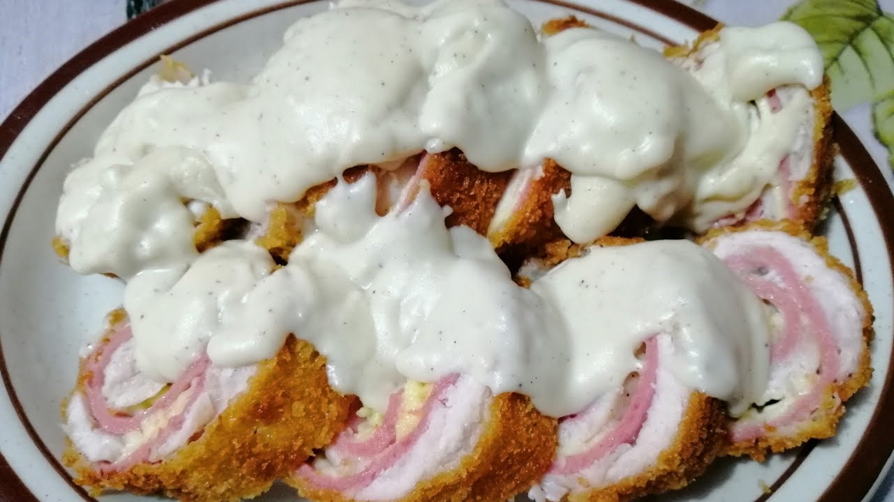 How to cook CORDON BLEU with white sauce - YouTube
