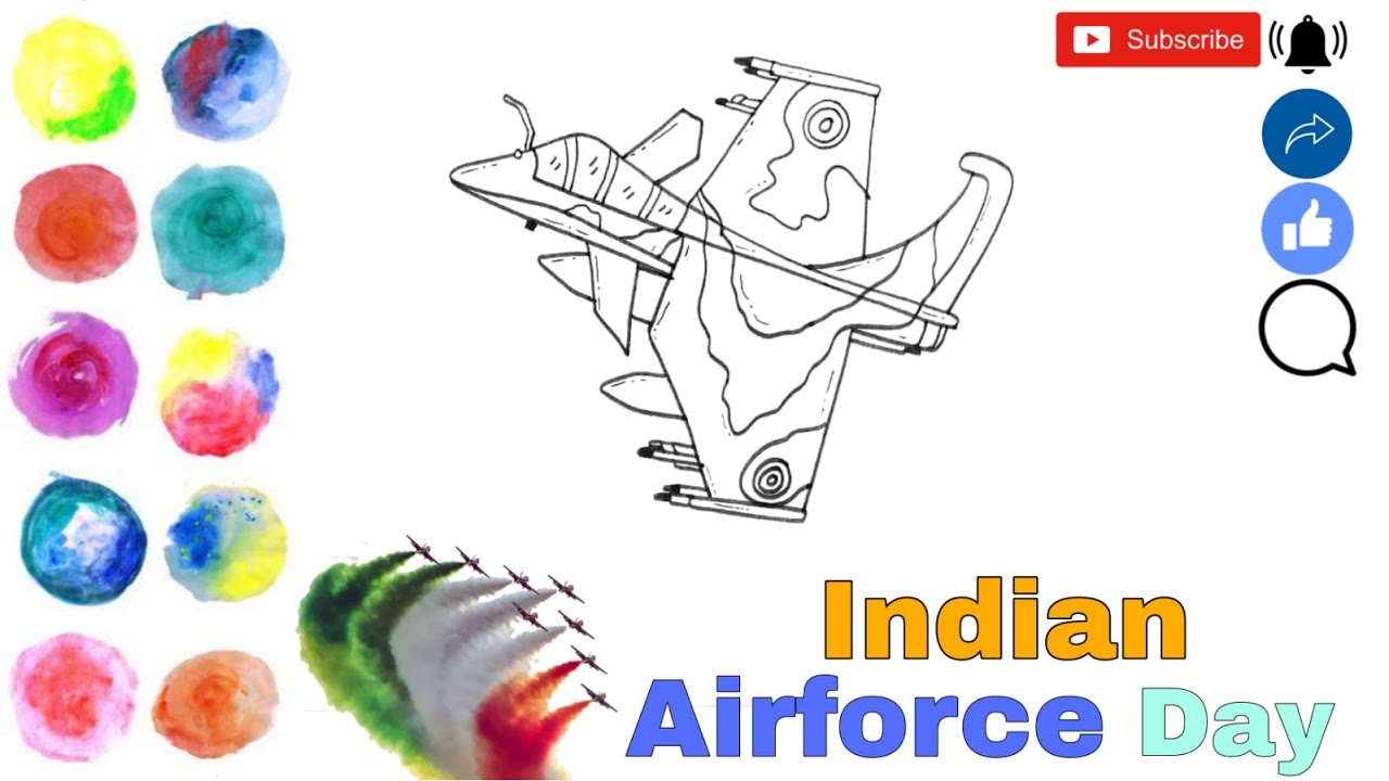 Indian Airforce Day Drawing | Easy & Simple Drawing of Indian airforce day For all | Event Drawing |