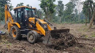 JCB Backhoe Clearing Forest Ground To Planet New Tree - JCB Working on Forest- JCB Backhoe Video 13
