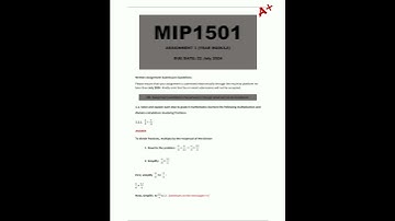 MIP1501 Assignment 3 Detailed Answers Year Module Due 22 July 2024
