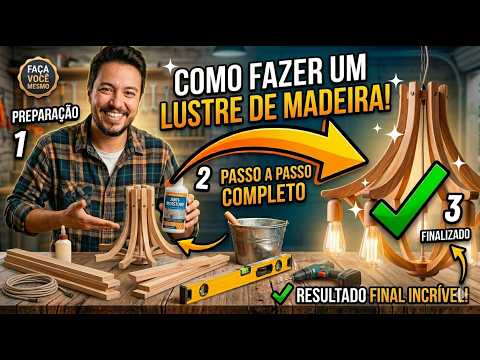 COMO FAZER lustres ARANDELA DE MADEIRA RÚSTICA