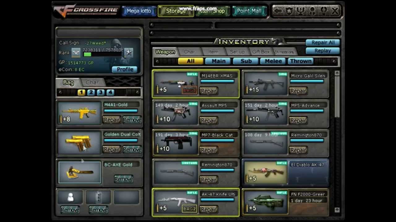 Crossfire Fantasy My storage (   -27Weed*   )