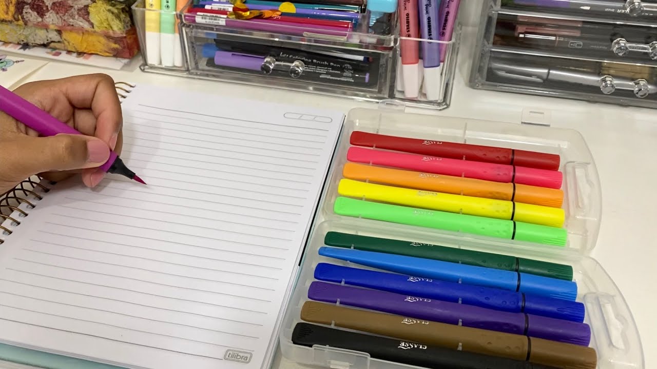 TESTANDO BRUSH PENS BARATINHAS! 2 reais