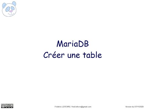 MariaDB / MySQL - Créer une table