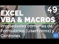 Curso Excel VBA y Macros - Cap. 49- Propiedades comunes de UserForms y Controles