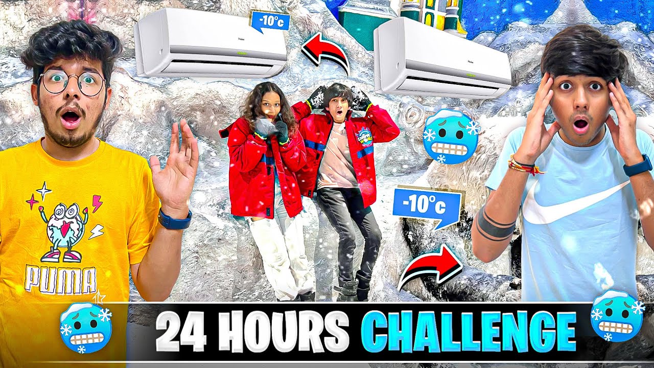Living in -60 Degree Cold Room 😱For 24 Hours | Team Mann Vs Ronish😍Who will win 50,000₹-Jash Dhoka