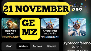 gemz daily combo 21 november |gemz daily combo card today | gemz daily cipher today 21 november