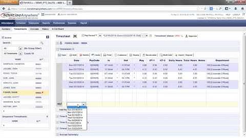 Entering leave directly on timesheet