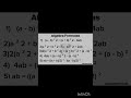 Algebraic formulas and examples #maths #students #youtubeshorts #algebra #video #tips #trending