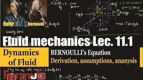 Fluid Mechanics lec.11.1Dynamics of fluid( BERNOULLI