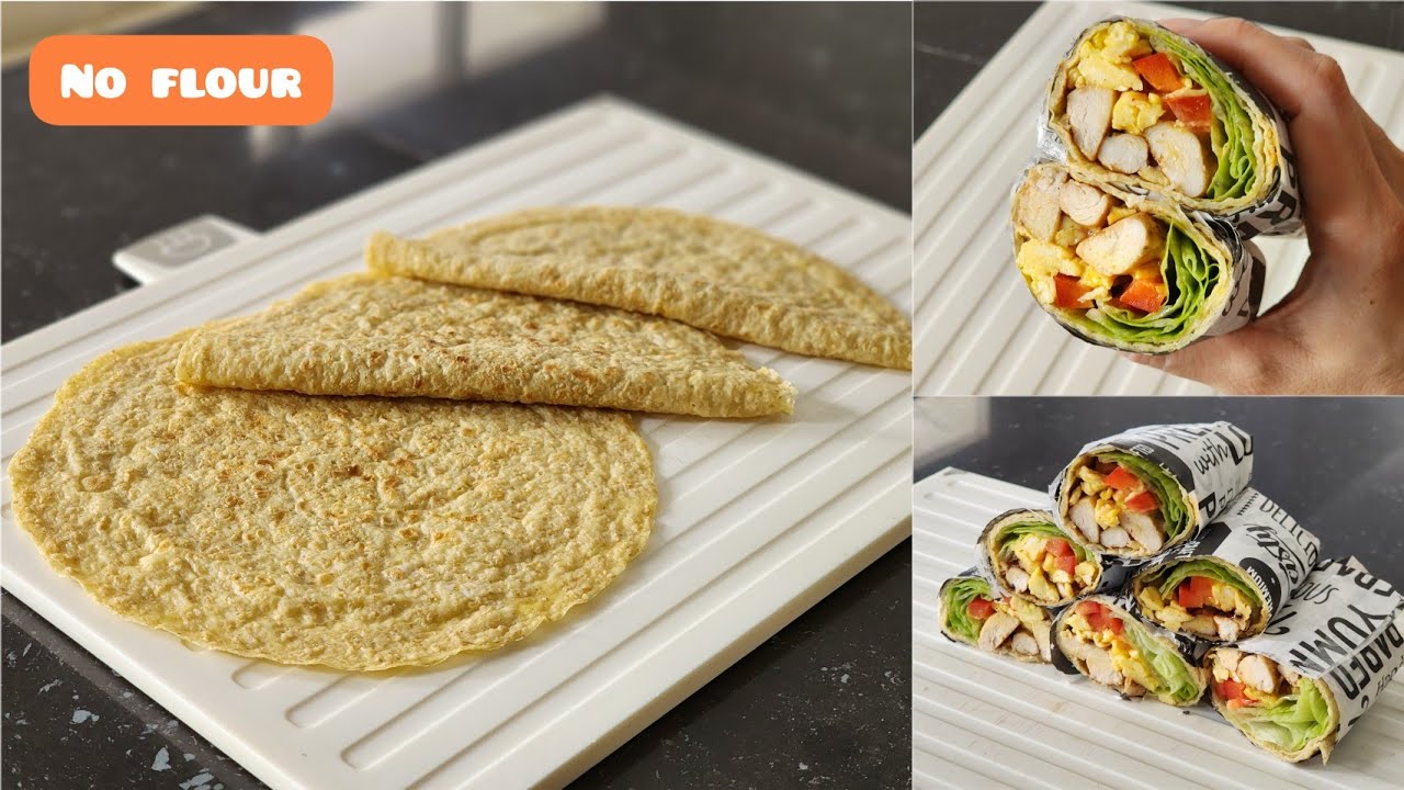 Tanpa terigu! buat tortilla sendiri dari oat. Chicken wrap with oat
