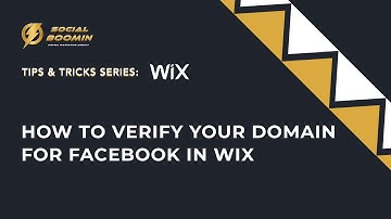 How to verify your domain for Facebook in Wix.