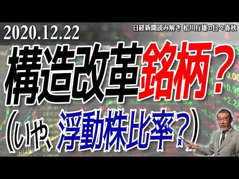 20201222構造改革銘柄？（いや、浮動株比率？）。