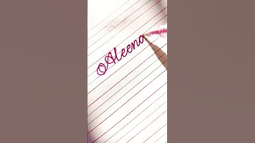 Aleena- Writing beautiful name in cursive handwriting 🖋️✨#handwriting #cursive #shorts