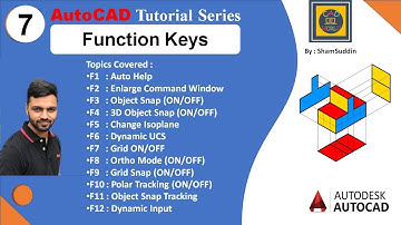 #7 | Use of Function Keys (F1 to F12) in AutoCAD | Autodesk-AutoCAD | AutoCAD Tutorial Series |