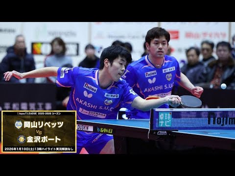 岡山リベッツ vs 金沢ポート ノジマTリーグ2025-2026 2026年1月10日(土