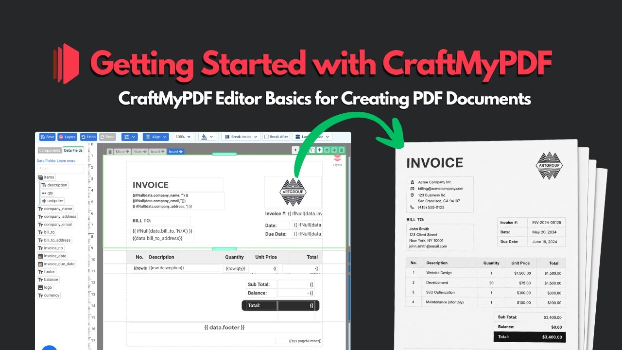PDF Generation API Tutorial: CraftMyPDF Editor Basics for Creating PDF ...