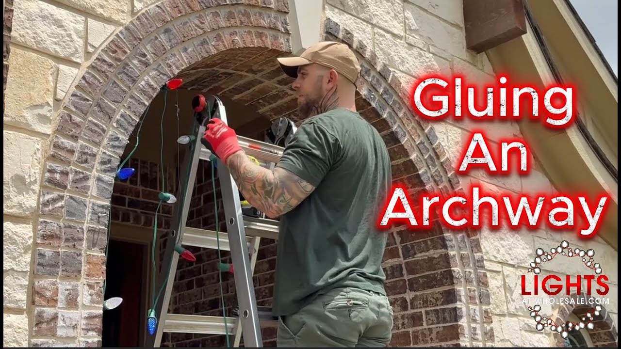 How to Install Christmas Lights on an Archway with Hot Glue