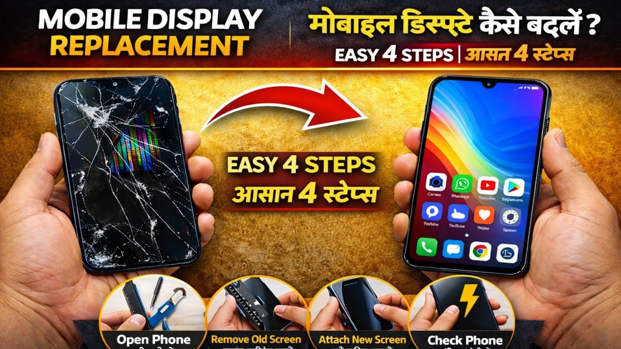 Mobile Ki Display Kaise Badle🏆 | Beginner Mobile Repairing⚡💯 फोन की स्क्रीन कैसे बदले 🔧🔧