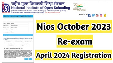 Nios October 2023 Re-exam April 2024 | Task Is Helping (NIOS) #nios #exam #result #october