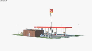 Circle K gas station 3D model by 3DModels.org