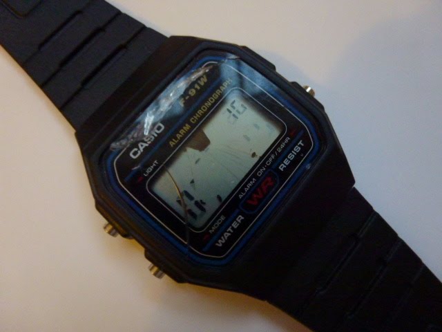 casio f91w water test