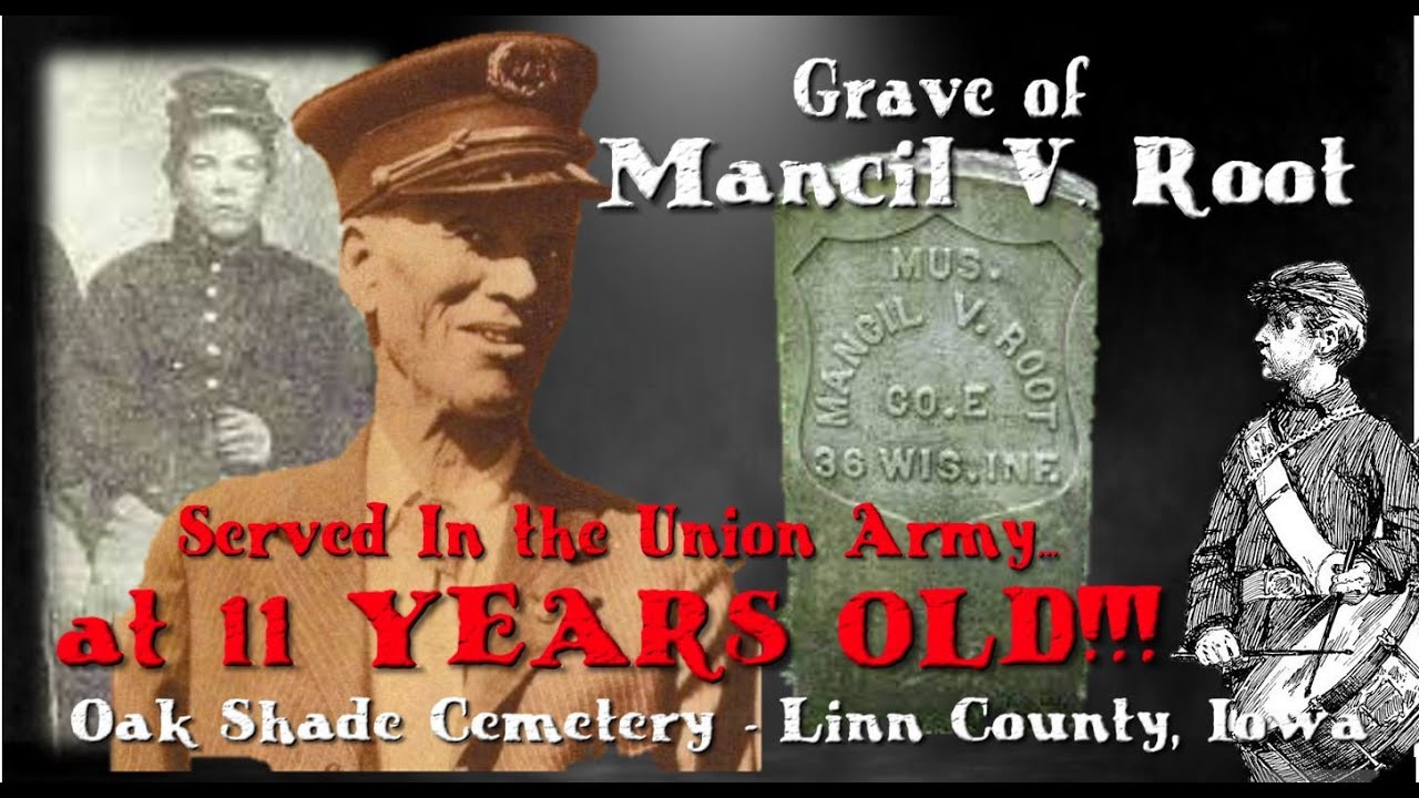 Grave Of YOUNGEST Member Of The Union Army During Civil War Mancil V grave-of-youngest-member-of-the-union-army-during-civil-war-mancil-v