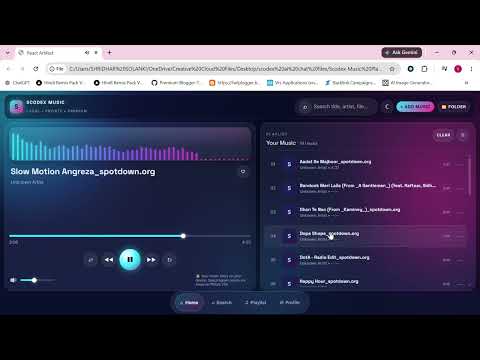 Build a Modern Music Player with Prompt | HTML CSS JavaScript | SCODEX MUSIC