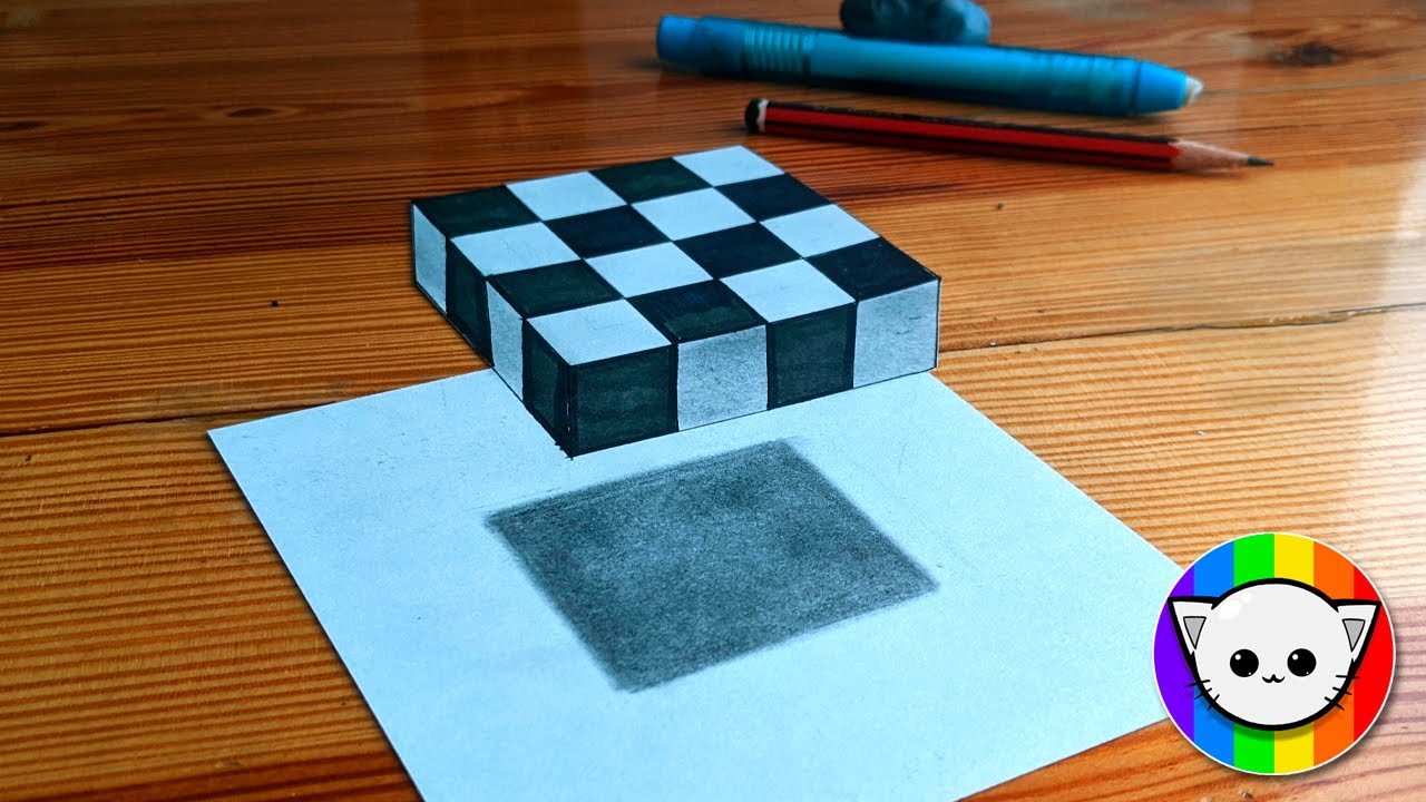 3d chess board drawing  Perspective art, Chess board, Mandala art