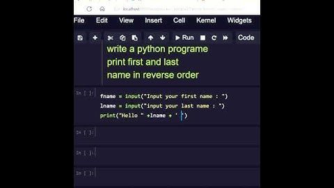 ##Python  program to print first and  last name in reverse order #beginners #33