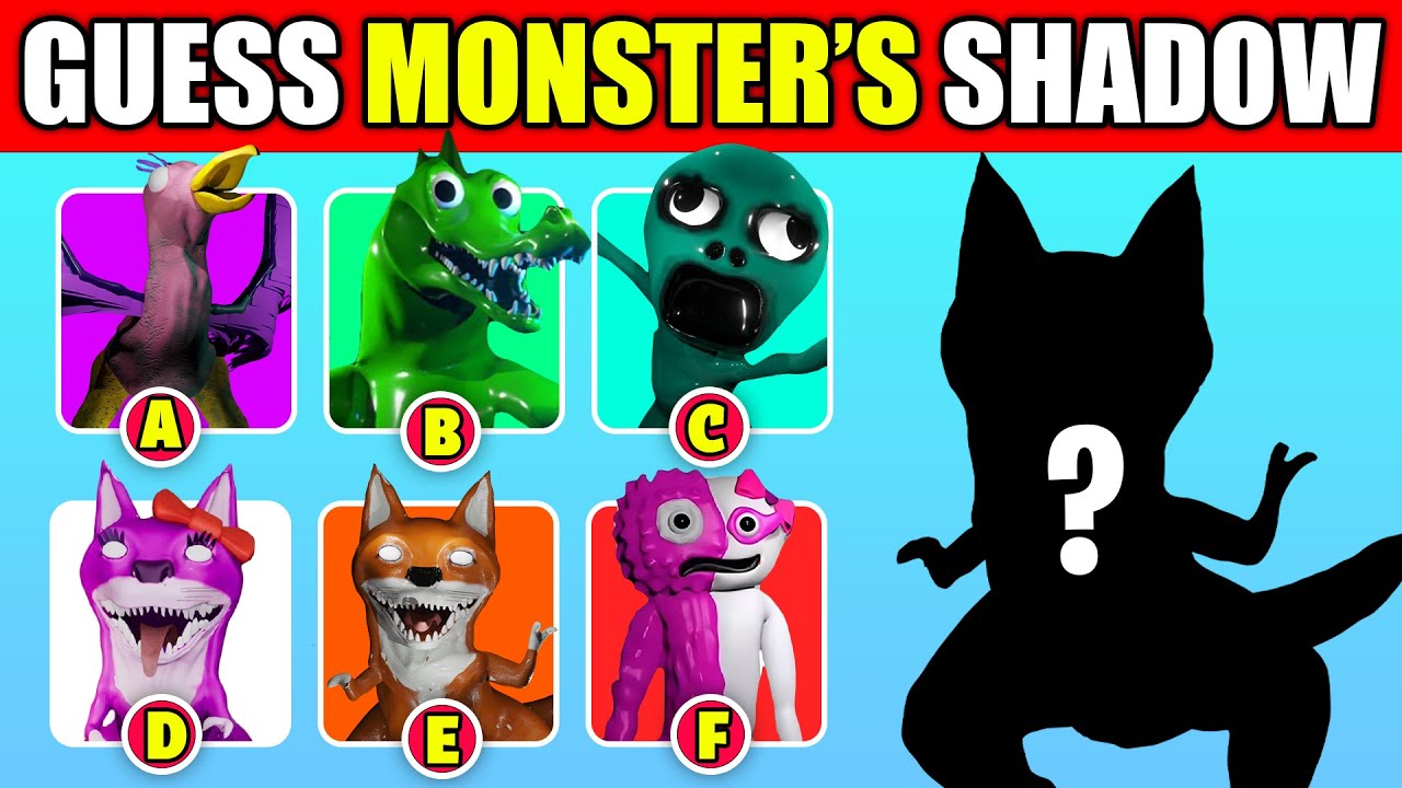 Guess The MONSTER'S SHADOW?! | GARTEN OF BANBAN 4 & RAINBOW FRIENDS | BENITO, KITTYSAURUS, CYAN