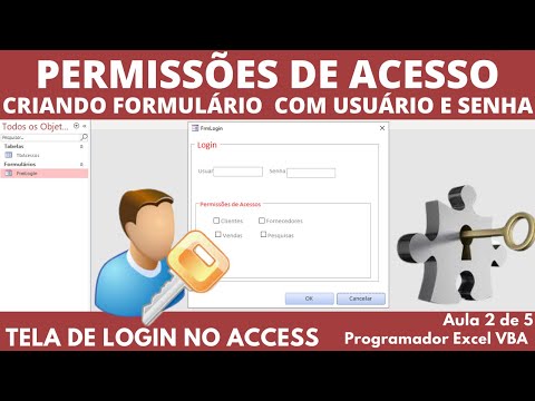 Formulario de Login Criado no Access com Usuario e Senha e Permissões de Acesso por usuário - Aula 2