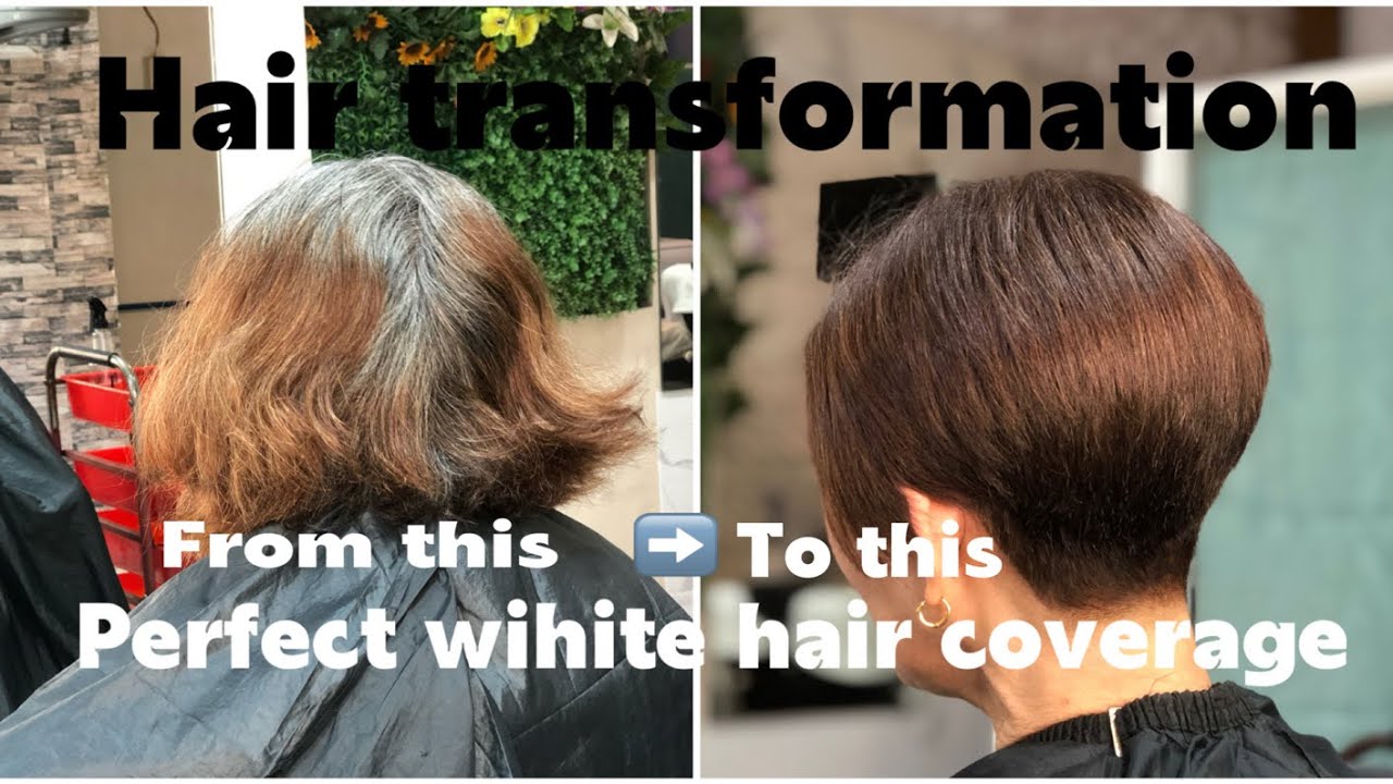 How to cover white hair / perfect coverage / Pixie cut tutorial YouTube