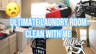 ULTIMATE LAUNDRY ROOM CLEAN WITH ME 🧺 |EXTREME DECLUTTER|CLEANING MOTIVATION