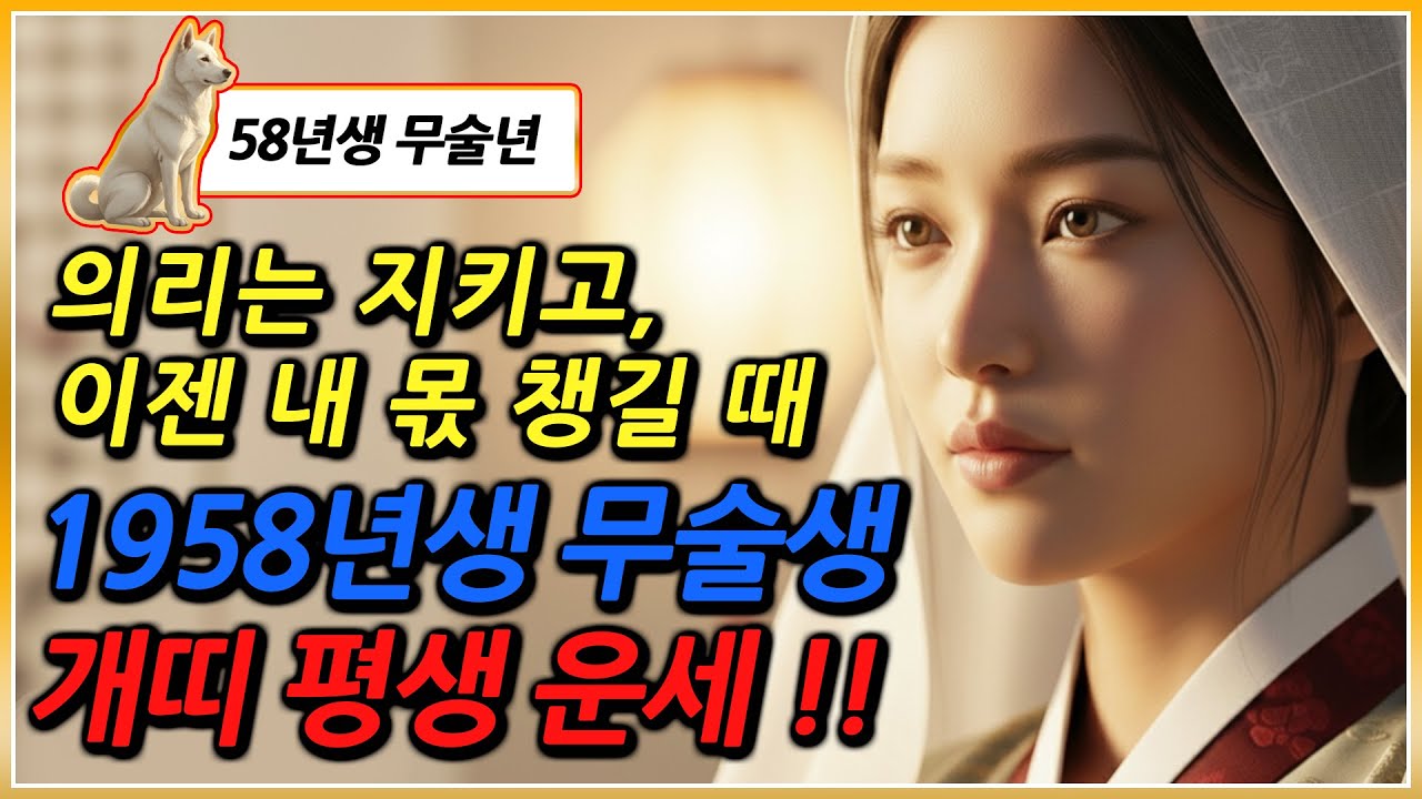 1958년생 개띠 평생운세 의리는 지키고 내 몫은 분명히