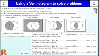 Venn diagrams to solve problems GCSE Maths revision Exam paper practice & help