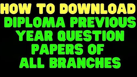 How to download diploma previous year question papers|| Regular &supply exams