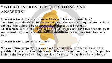 Wipro Technical Interview Questions and Answers PART - 2   GOSTUDY LIFE