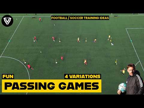 Fun Passing Drills ⚽ | 4 Variations | 2 Teams Battle to Score First